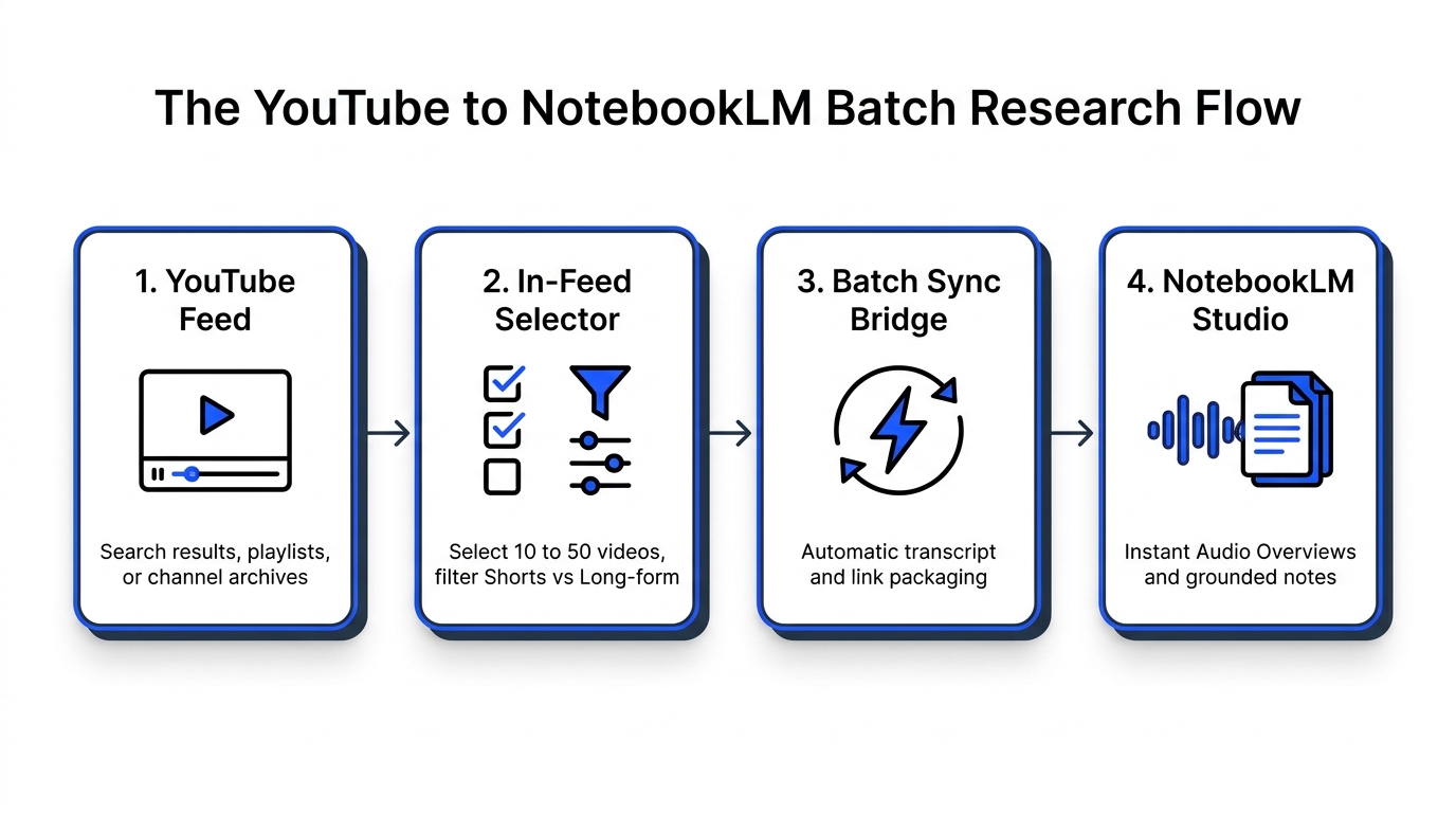 The YouTube to NotebookLM Batch Research Flow
